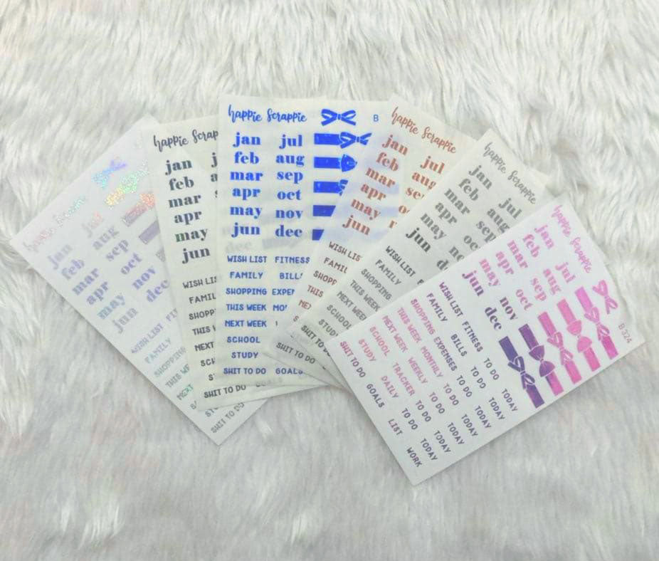 Foiled Month Names Planner Stickers for any Planner or Insert