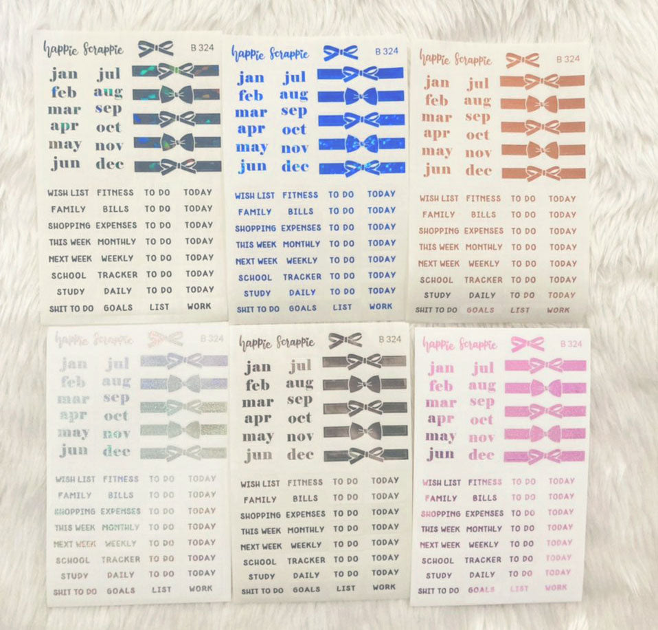 Planner Stickers : Skinny Date Cover // Warm & Fuzzy (2 Foiled sheets)  (B316)