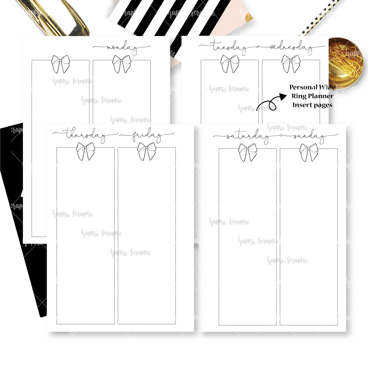 A6 Planner Inserts SVG Bundle, 6 A6 Pocket Pages Svg Cut Files for Cricut,  DIY Planner Inserts for A6 6 Ring Bound Planners 
