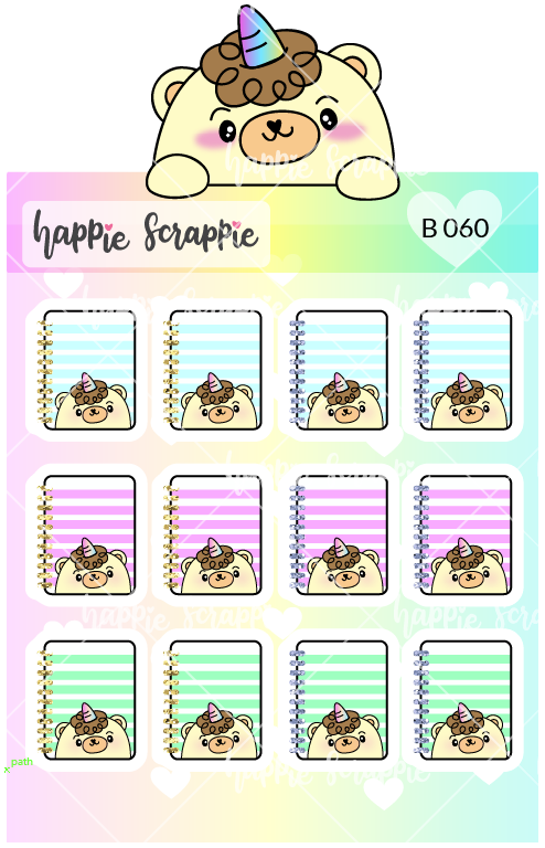 Planner Stickers : Beariecorn Planner (B060)