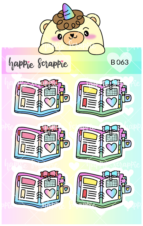 Planner Stickers : Rainbow Ring Planner (B063)