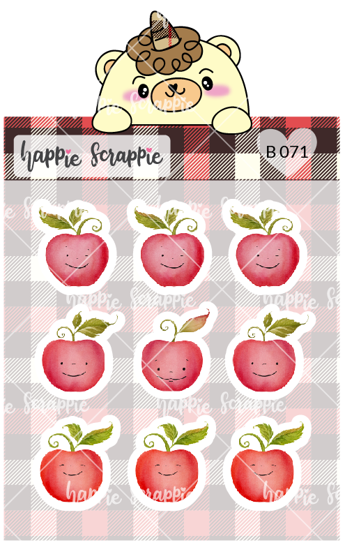 Planner Stickers : Cute Apples (B071)