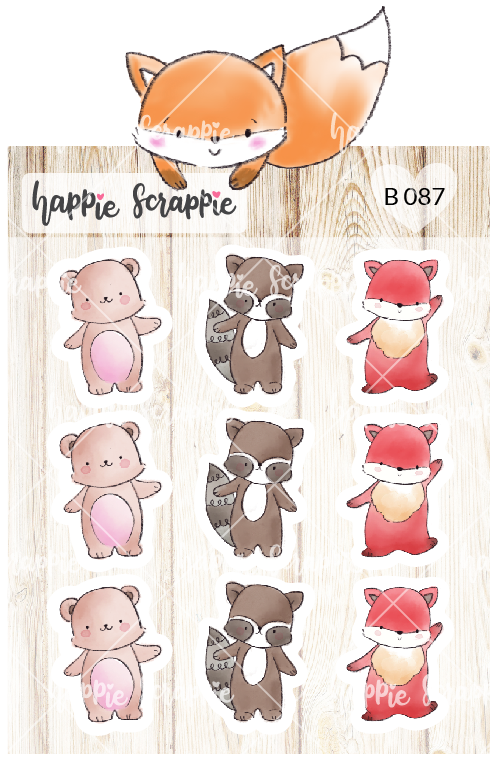 Planner Stickers : Whimsical Forest Friends (B087)