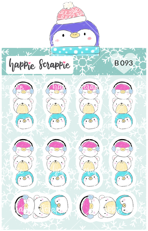 Planner Stickers : Stacked Penguins (B093)