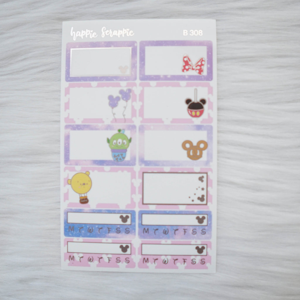 Planner Stickers : Magic // Foiled Half Boxes (B308)