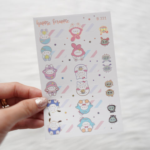 Planner Stickers : Warm & Fuzzy // Foiled Tabs (B321)